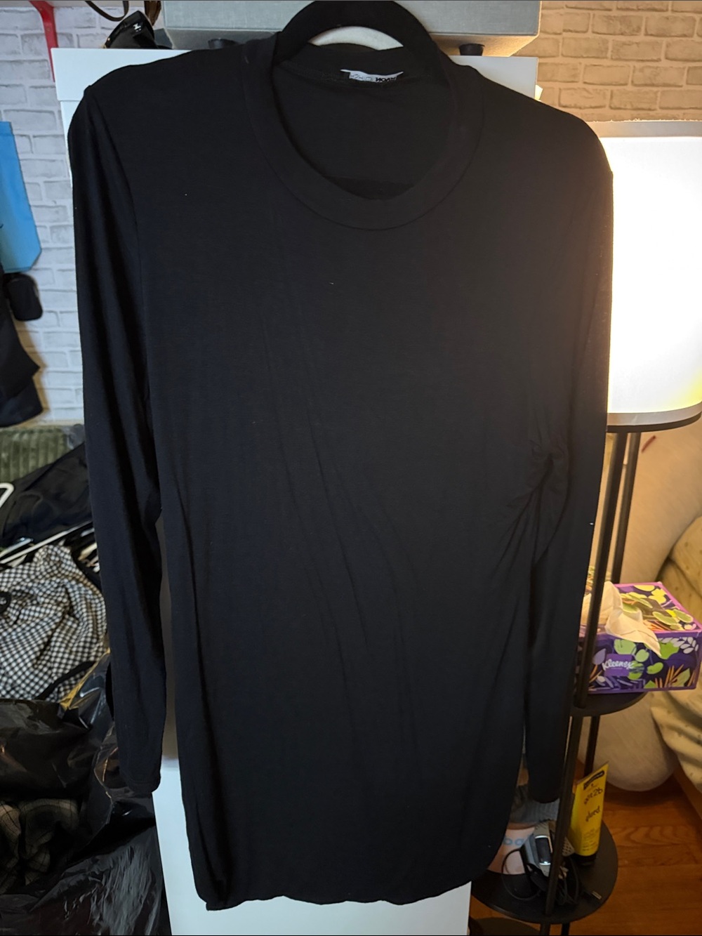 Fashion Nova Black Long Sleeve Crew Neck Dress